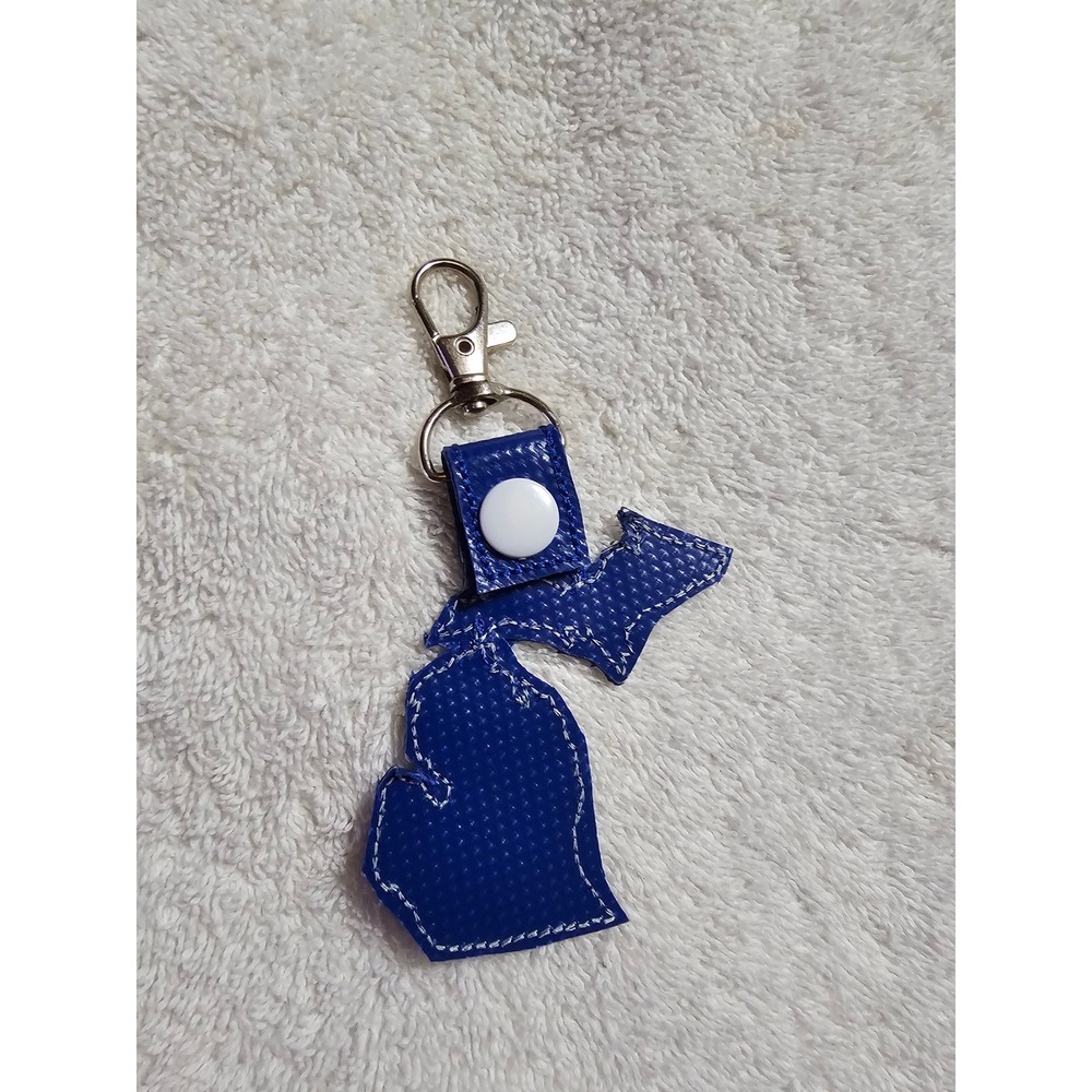 Michigan Keychain State Pride Souvenir Gift Bag Charm Blue Novelty‎ Keyring